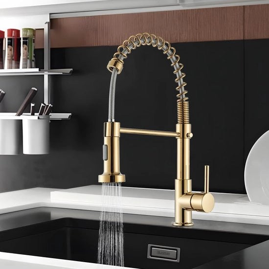 Cranio da cucina con getto d'acqua a doppia vescica in acciaio inossidabile, 360° rotante, alta pressione