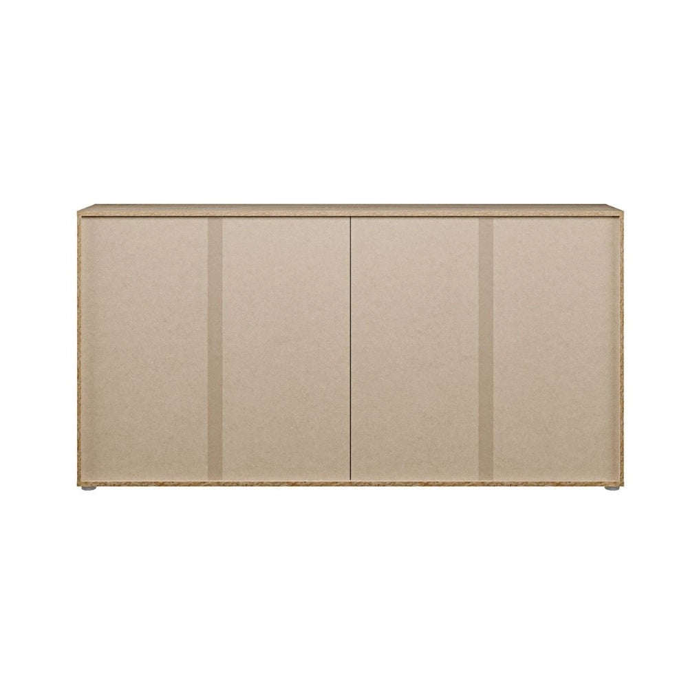 Madia Nilo con 4 ante e 2 cassetti in rovere e bianco 159 cm