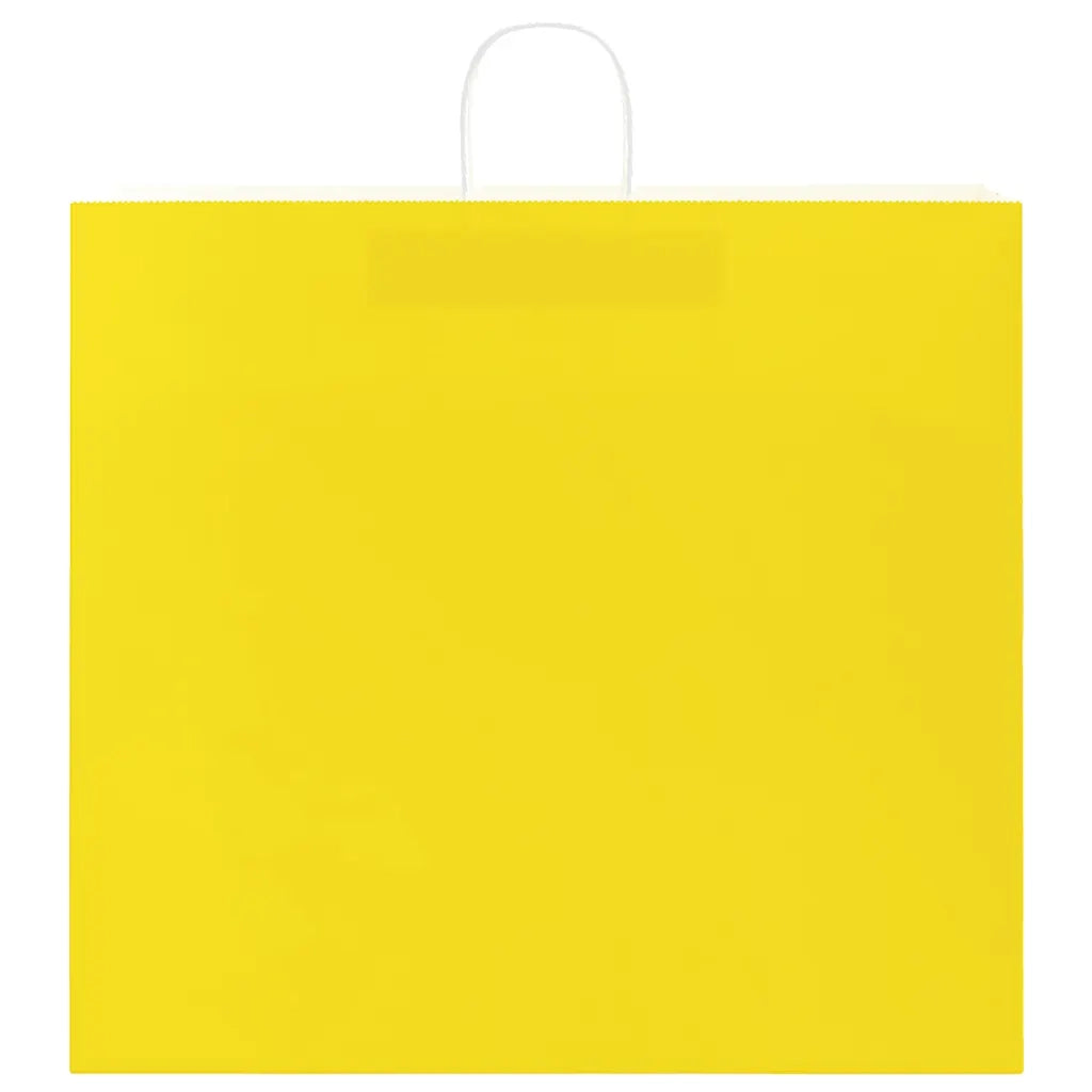 vidaXL Sacchetti di Carta 250 pz con Manici Gialli 54x15x49 cm