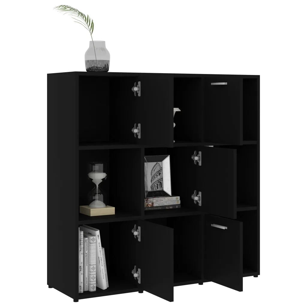 Libreria Nera 90x30x90 cm in Truciolato