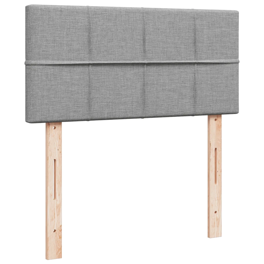 Giroletto a Molle con Materasso Grigio Chiaro 90x200 cm Tessuto