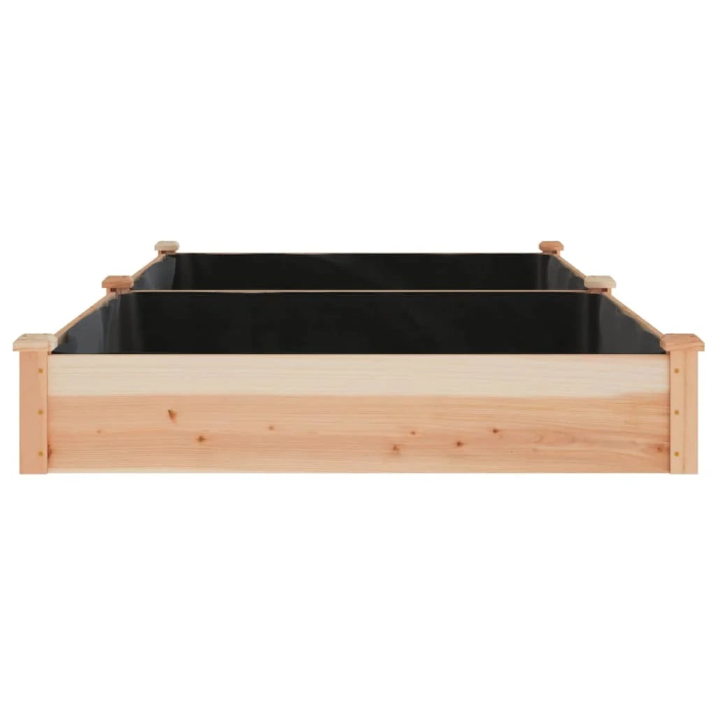 Fioriera rialzata per piante fiori patio giardino rivestimento 240 x 120 x 25 cm legno massello di abete marrone 02_0039839