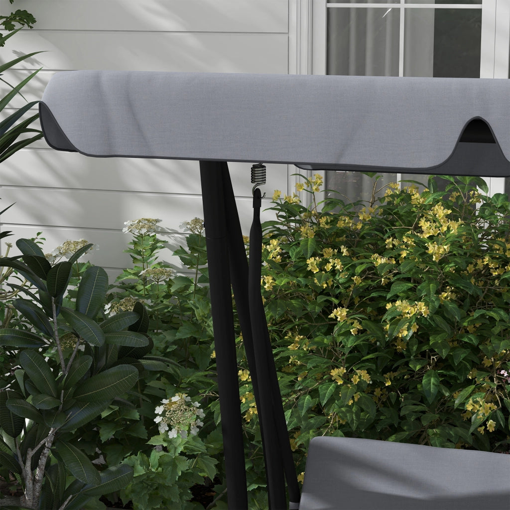 Balancelle da giardino 3 posti con tetto regolabile ¨C zephmum ¨C grigio scuro acciaio 120x164 cm