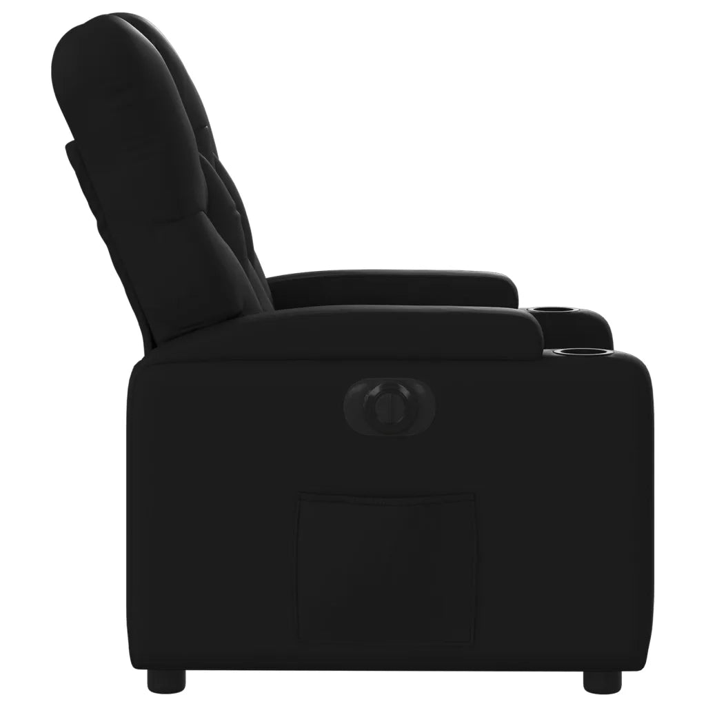 Divano Sedia-Poltrona Reclinabile Elettrica Nera in Similpelle 884073