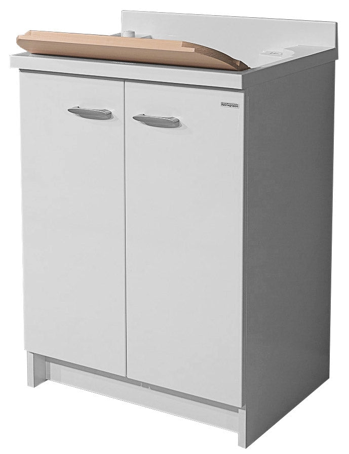 Mobile Lavatoio 60x50x85cm 2 Ante Asse in Legno Montegrappa Marella Bianco