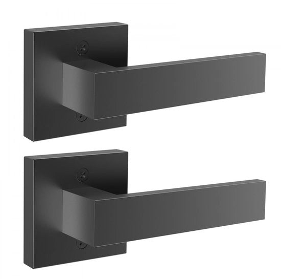Set di maniglie per porta e mobili 2 pezzi - Dimensioni 145 x 145 mm - Decorativo hardware per porta - Per porta del bagno e porta del armadio - Nero