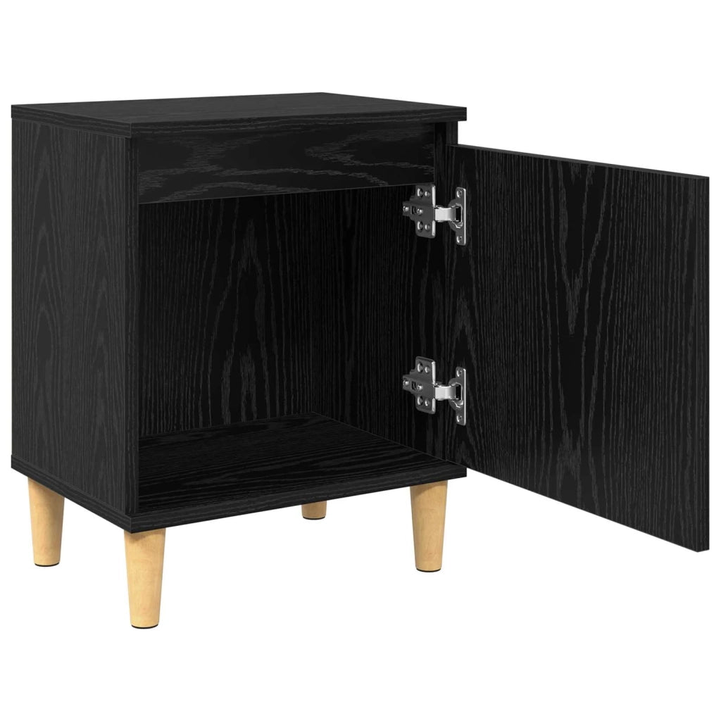 Comodino | Armadio da Notte | Mobiletto da notte Rovere Nero 40 x 30 x 50 cm Legno multistrato