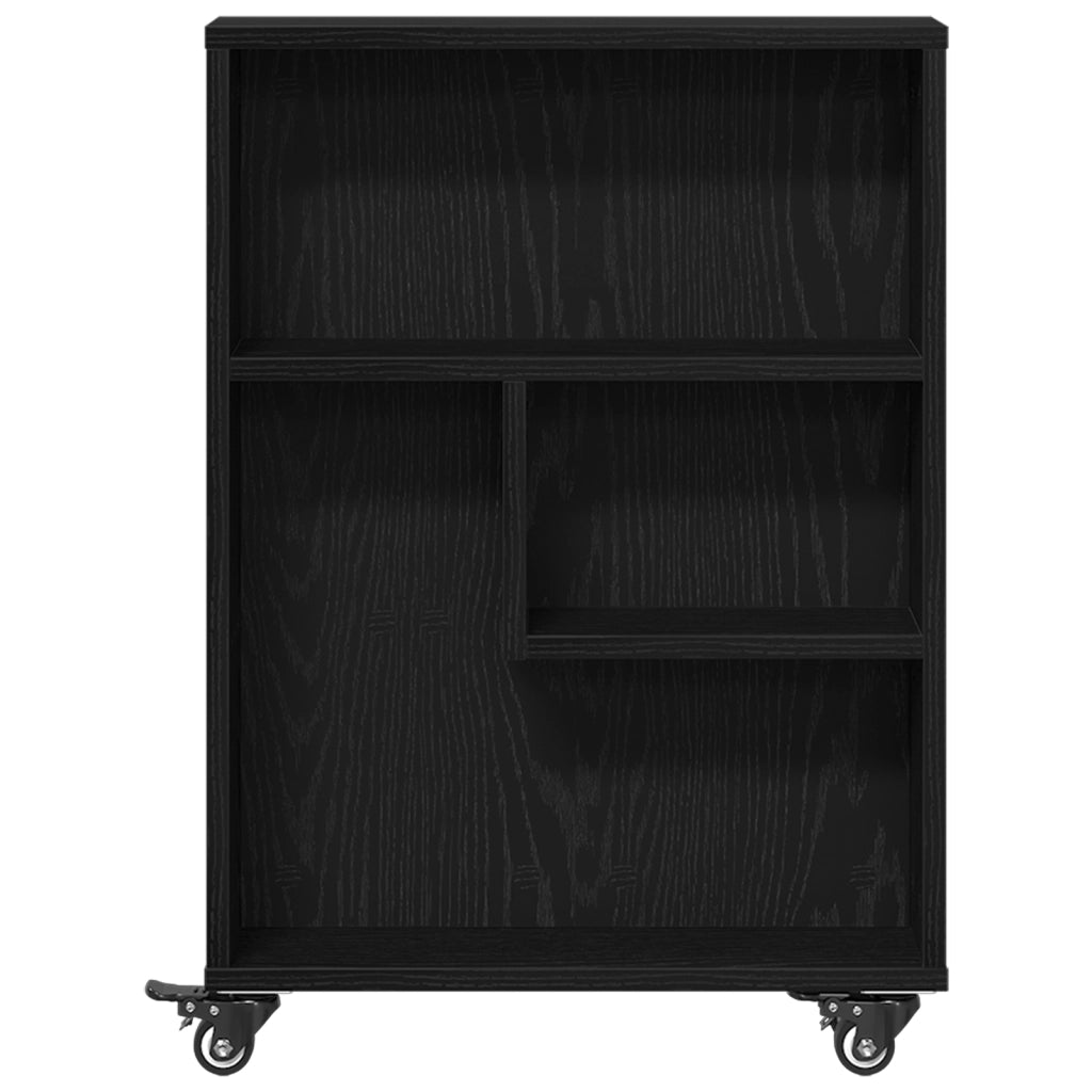 Carrello di Stoccaggio Stretto Quercia Nera 48x13x68 cm Legno Ingegnerizzato
