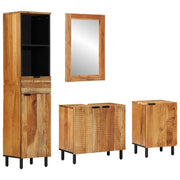 Set di mobili per il bagno con cassetto con porta 4 pcs Marrone 3310014