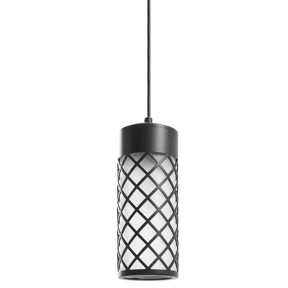 Set di 2 lampade a sospensione in alluminio nero con finitura opaca, illuminazione da esterno, decorazione da giardino, stile moderno