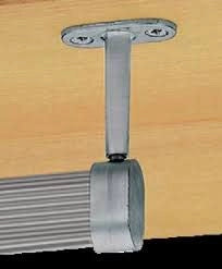 Reggitubo ovale per asta armadio a soffitto cieco nichelato - confezione da 2 pezzi
