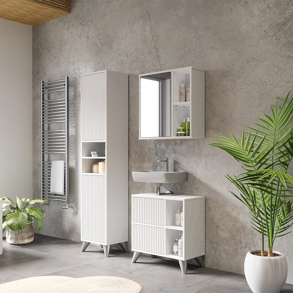 Vicco Set di mobili da bagno Bianco 3 parti
