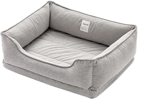 Letto per Cani, Gatto, Letti per Cani Ortopedici Lavabili per Piccoli Cani, Rimovibile, Morbidi, Resistenti ai Morsi Letto per Cani, Bancarella per Cani, Letto per Gatto (60 * 50 * 20 cm, Grigio)