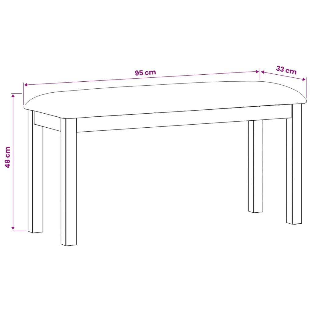 Panchina da pranzo 95 x 32 x 45 cm Legno di Quercia Massello 42039171