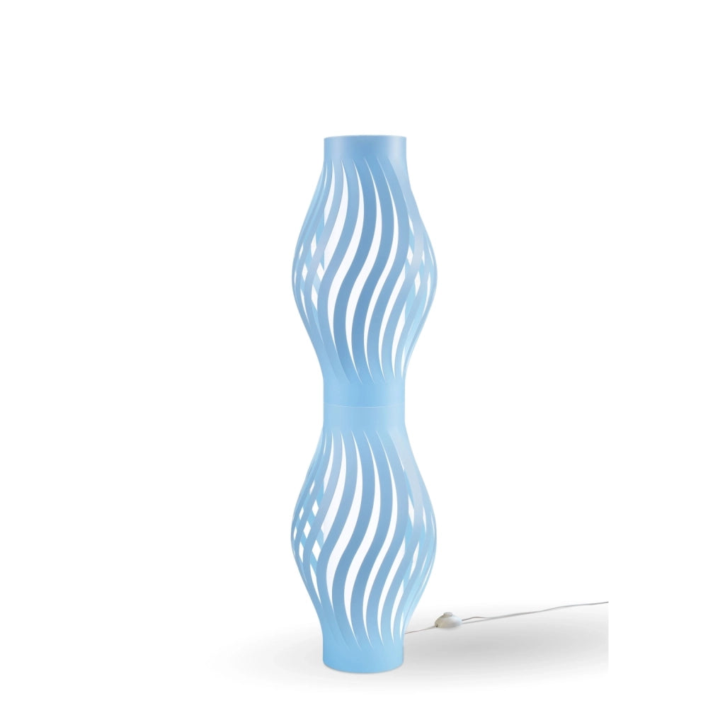 Piantana Moderna Helios Polilux ® Blu Pastello 2 Luci E27 H123Cm