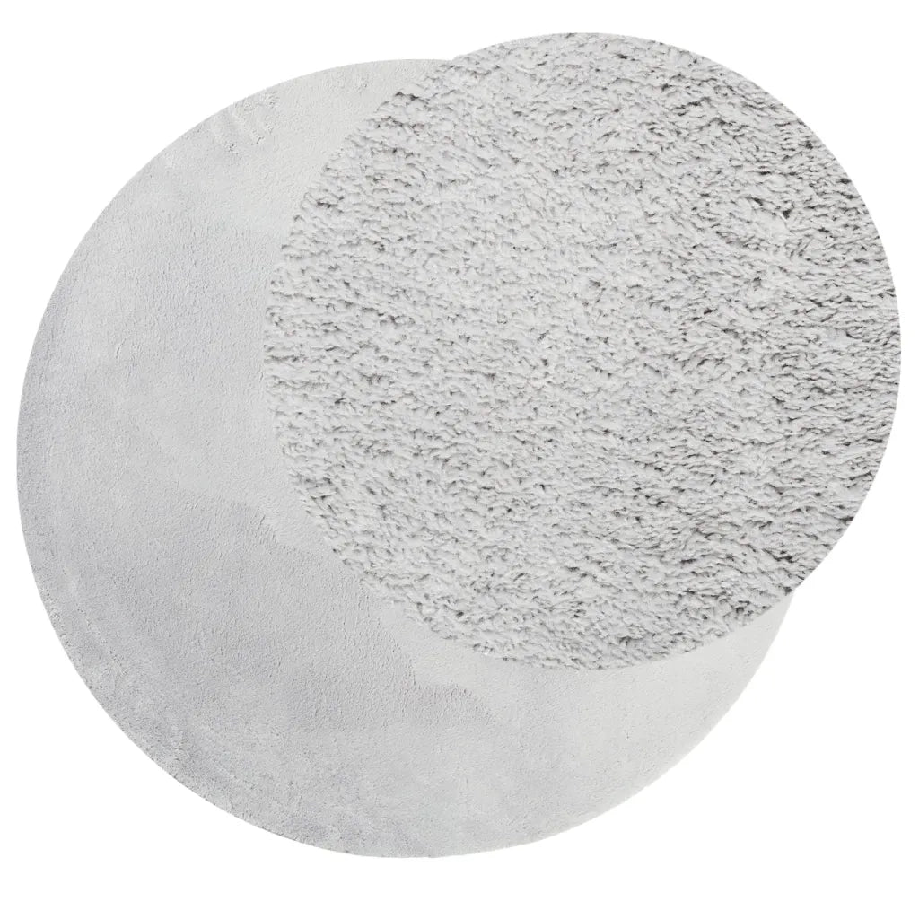 Tappeto a Pelo Corto HUARTE Morbido e Lavabile Grigio Ø 160 cm 375087
