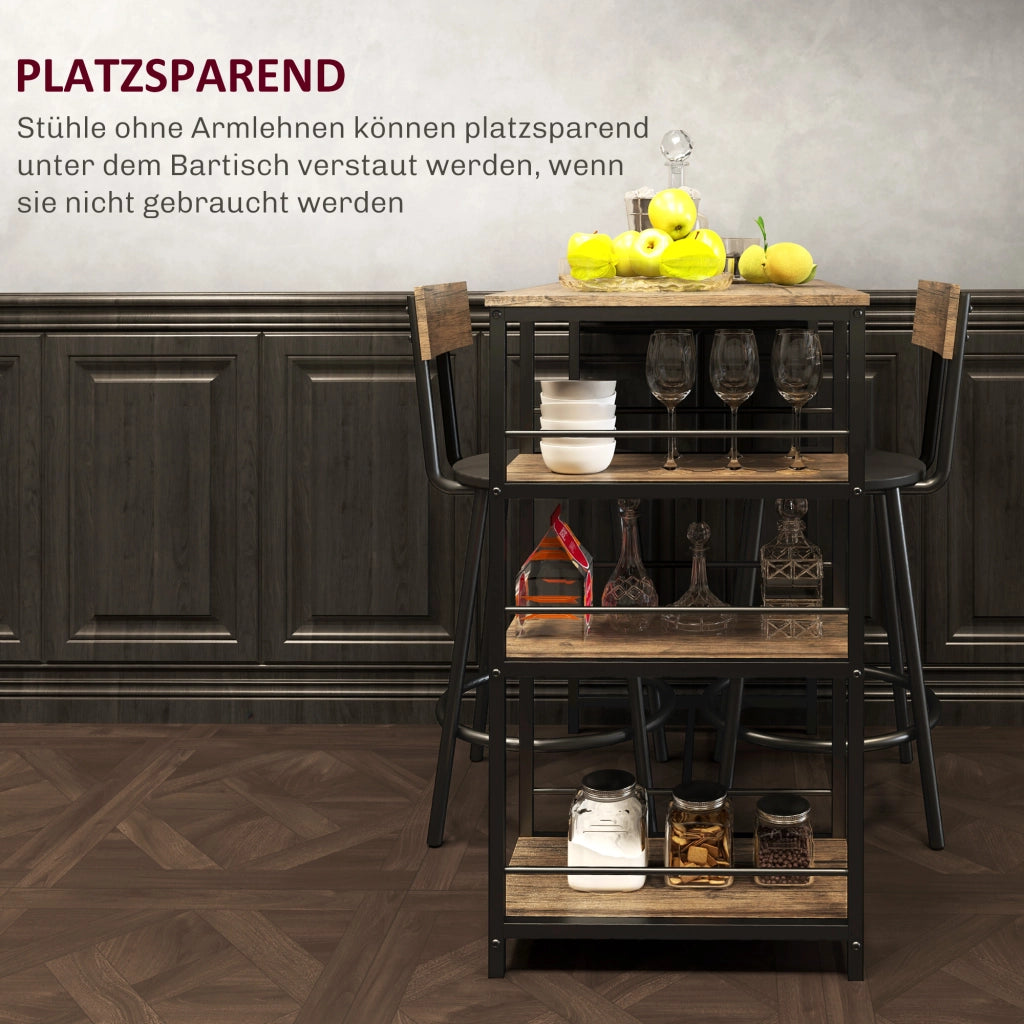 TAVOLO BAR Set da 3 pezzi 90x50x90,5 cm Rovere con 2 sgabelli