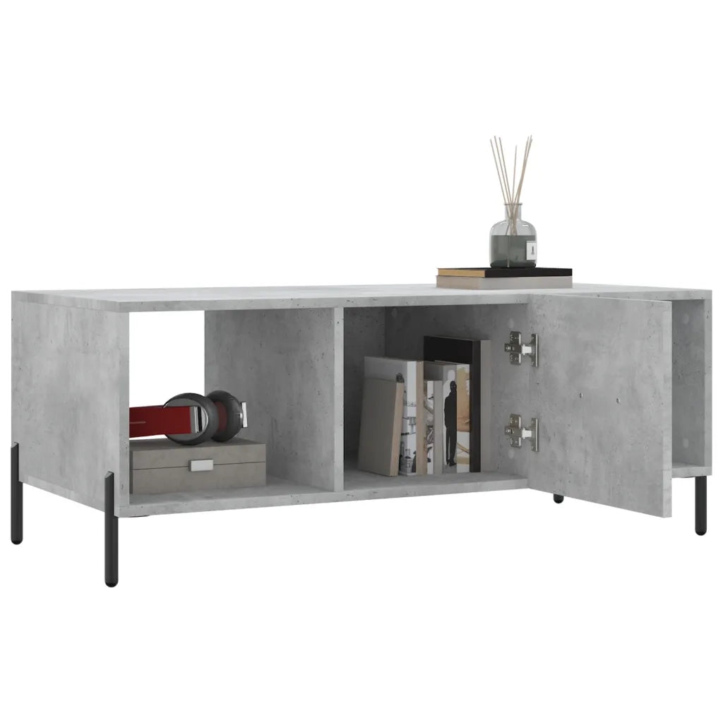 Tavolino Salotto Grigio Cemento 102x50x40 cm Legno Multistrato 829312