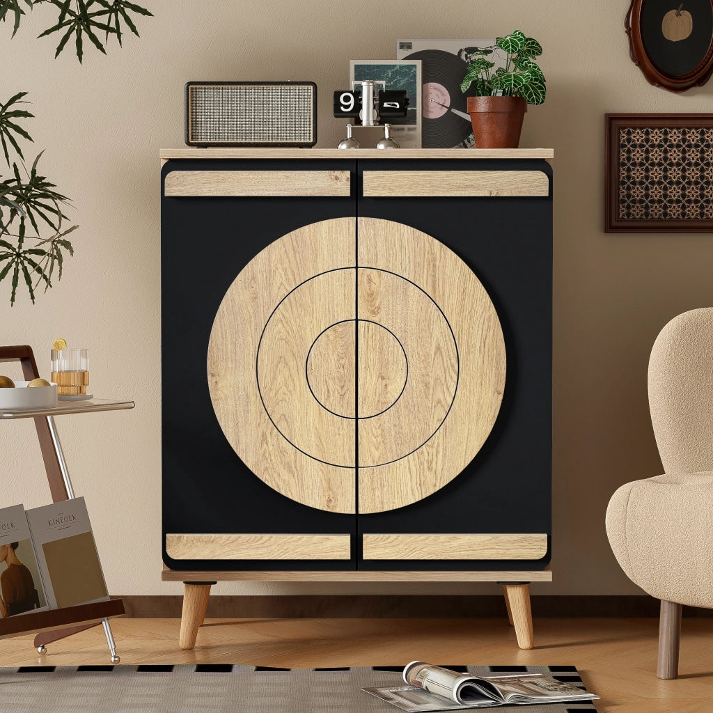 Scarpiera con Ante Geometriche e Ripiani ¨C Xylo ¨C Legno, Multilivello
