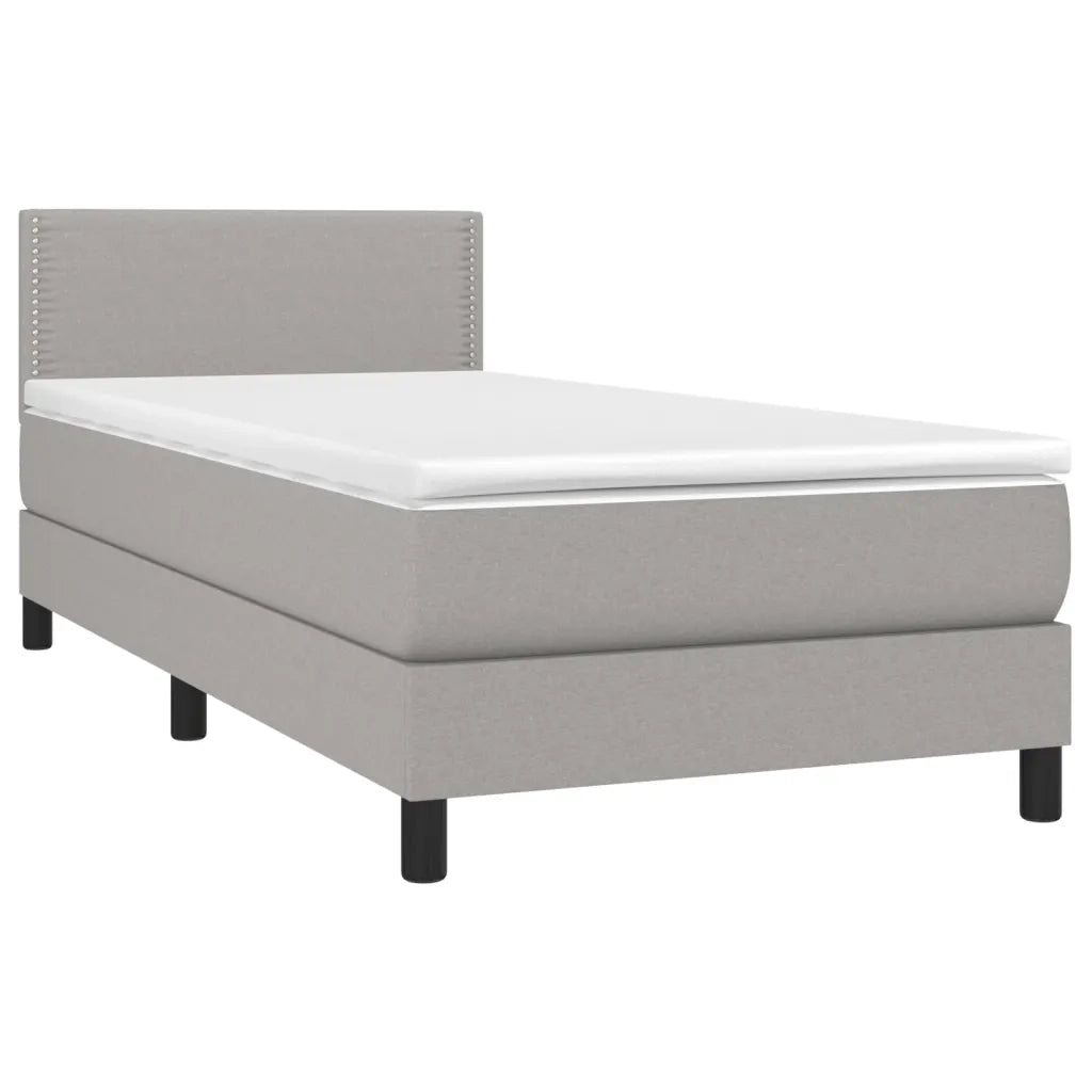 Giroletto a Molle con Materasso Grigio Chiaro 80x200 cm Tessuto cod mxl 37154