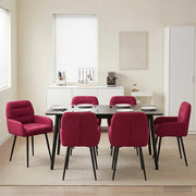 Sedie da pranzo 6 pcs Velluto (V) Rosso Vino 59 x 59,5 x 90 cm 3428251