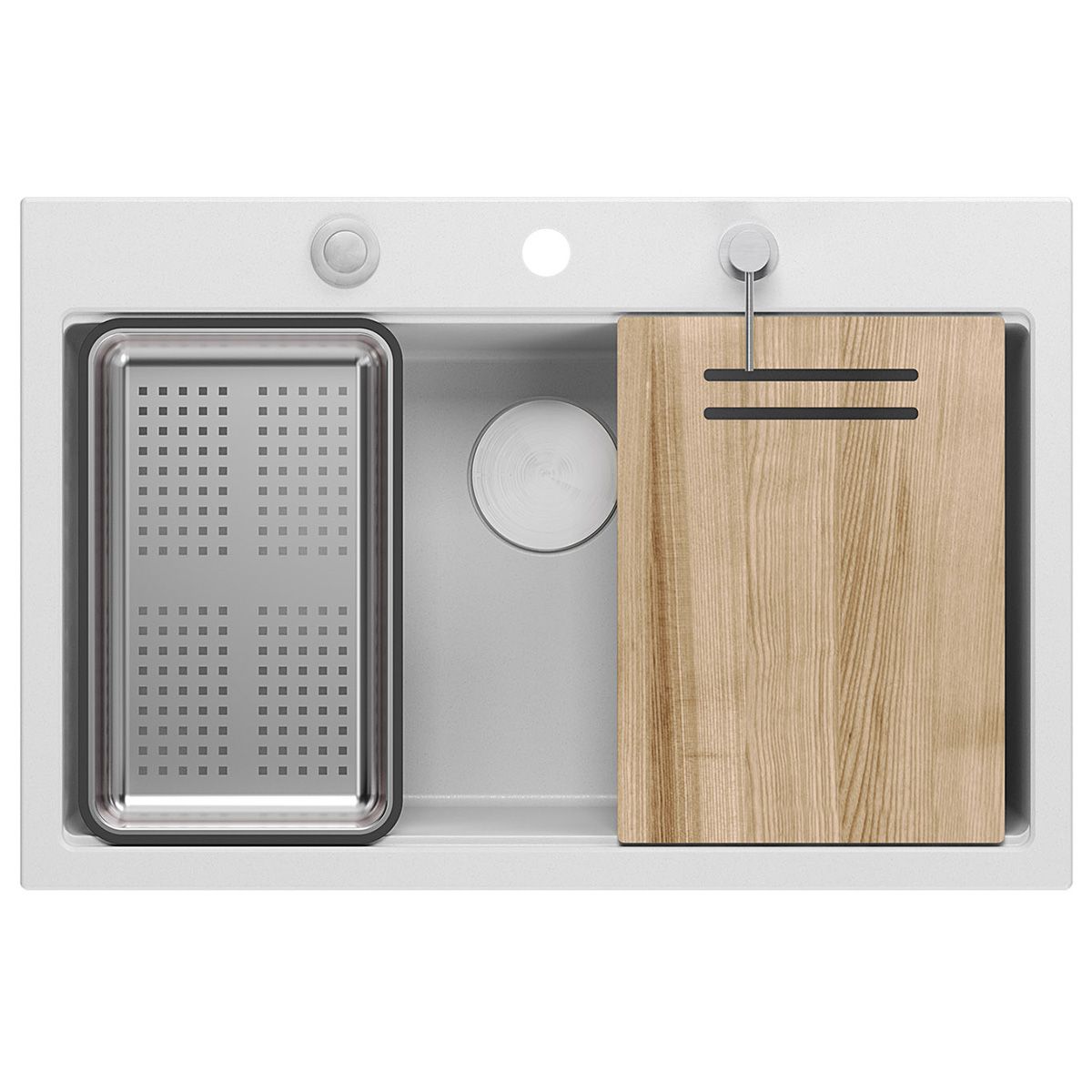 Lavello In Granito Marc 110 Workstation White Rame