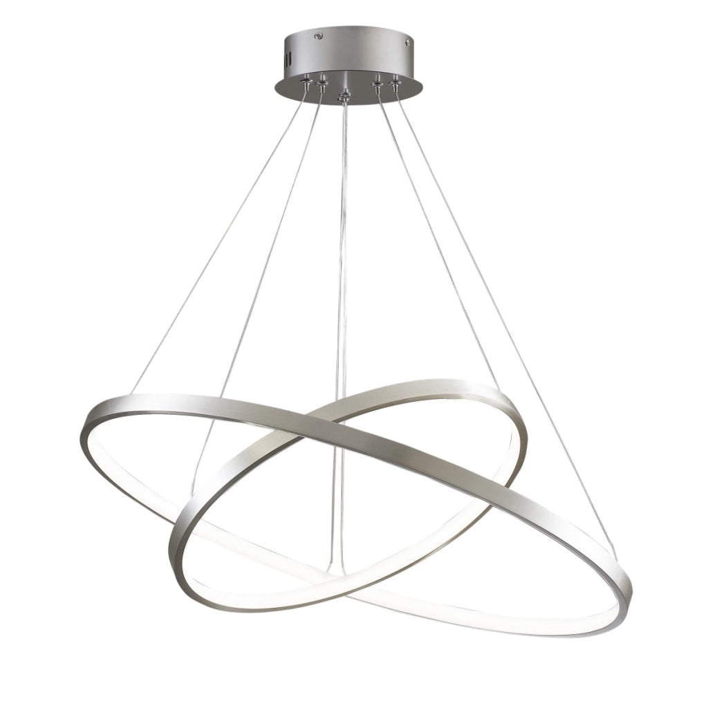 Lampadario LED Polux LEA 35W 4000K nichel Ø60 due anelli