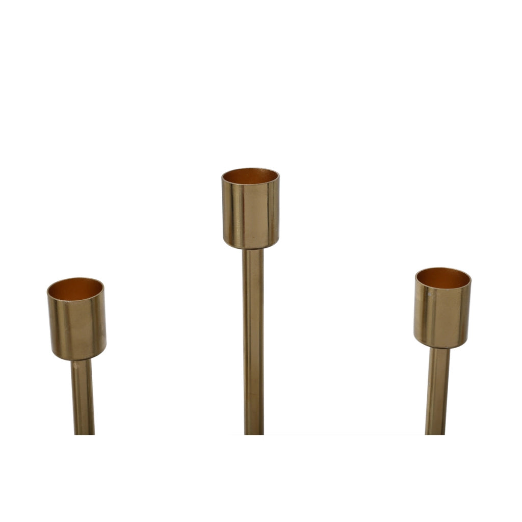 Candelabro Art Deco a 5 fiamme Bordeaux e Oro