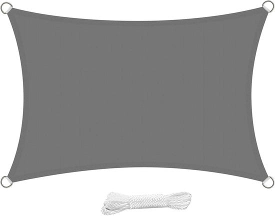 Ombrello Rettilineo - Protezione UV - 1 pezzo - Grigio - PES Poliestere - 2x3 metro