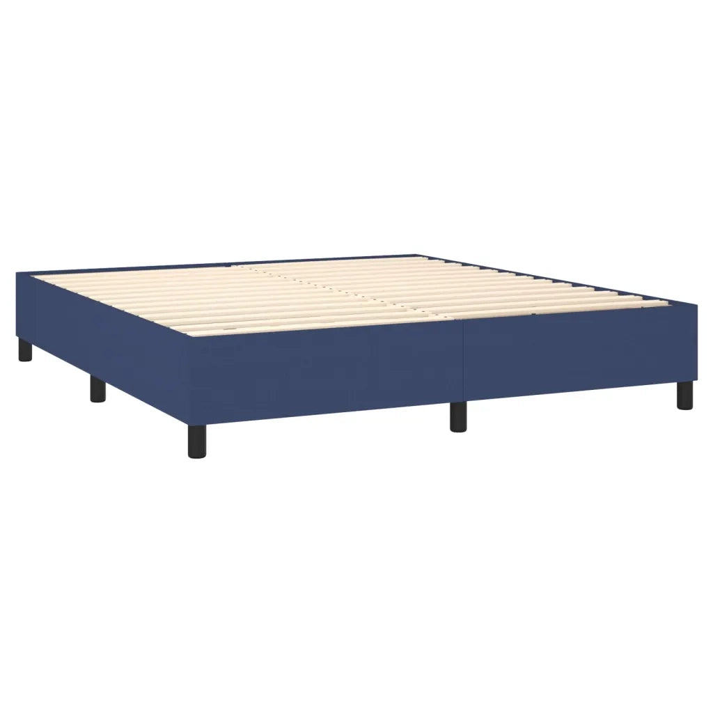 Letto a Molle con Materasso e LED Blu 160x200 cm in Tessuto cod mxl 35498