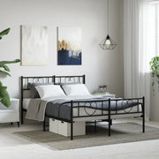 Giroletto senza Materaso con Pediera in Metallo Nero 160x200 cm 355484