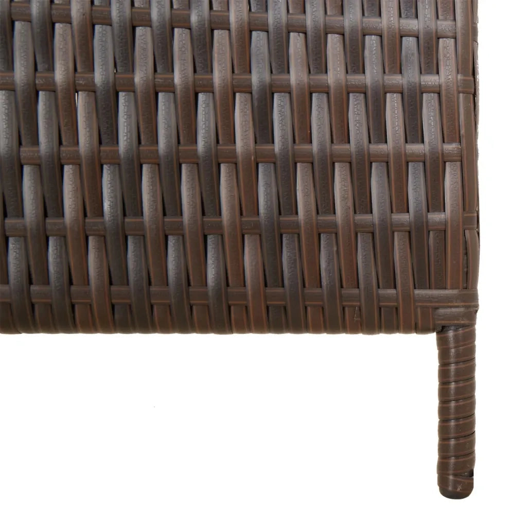 Divisorio per Ambienti a 4 Pannelli Marrone in Polyrattan 365345