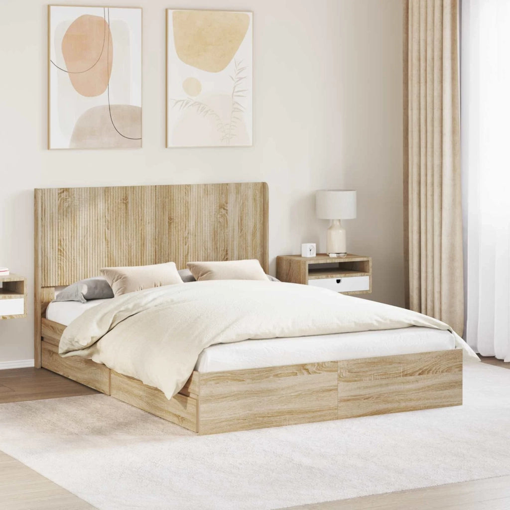 Struttura del letto con stoccaggio e testata 3 pcs 3414027