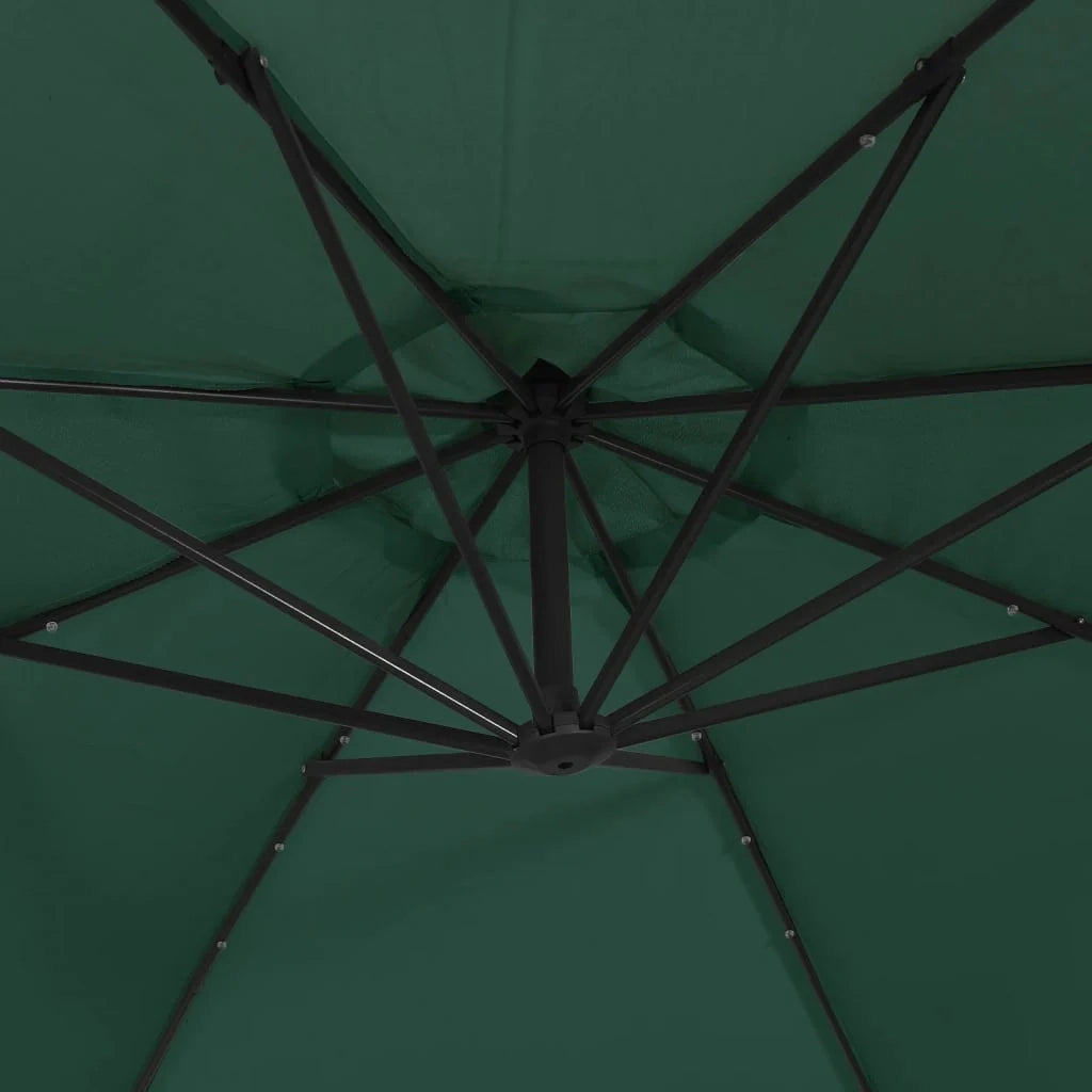 Ombrellone da giardino con illuminazione a LED 300 cm palo in metallo verde 02_0008142