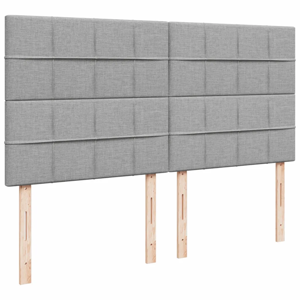 Giroletto a Molle con Materasso Grigio Chiaro 200x200cm Tessuto