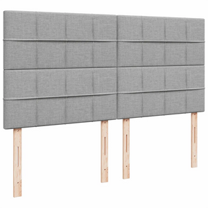 Giroletto a Molle con Materasso Grigio Chiaro 200x200cm Tessuto