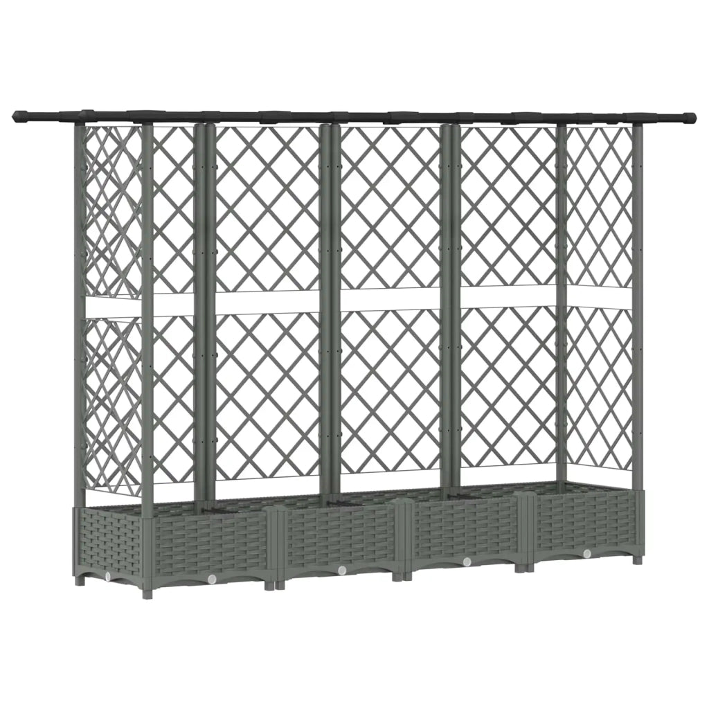 Letto Rialzato con Griglia e Tetto Grigio Chiaro PP 42032595