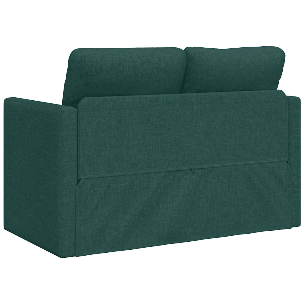Divano Letto da Terra 2 in 1 Verde Scuro 112x174x55 cm Tessuto 353968