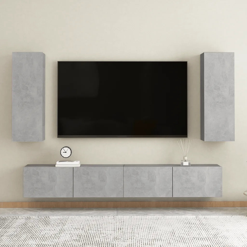 Mobile TV Grigio Cemento 30,5x30x90 cm in Truciolato cod mxl 18922