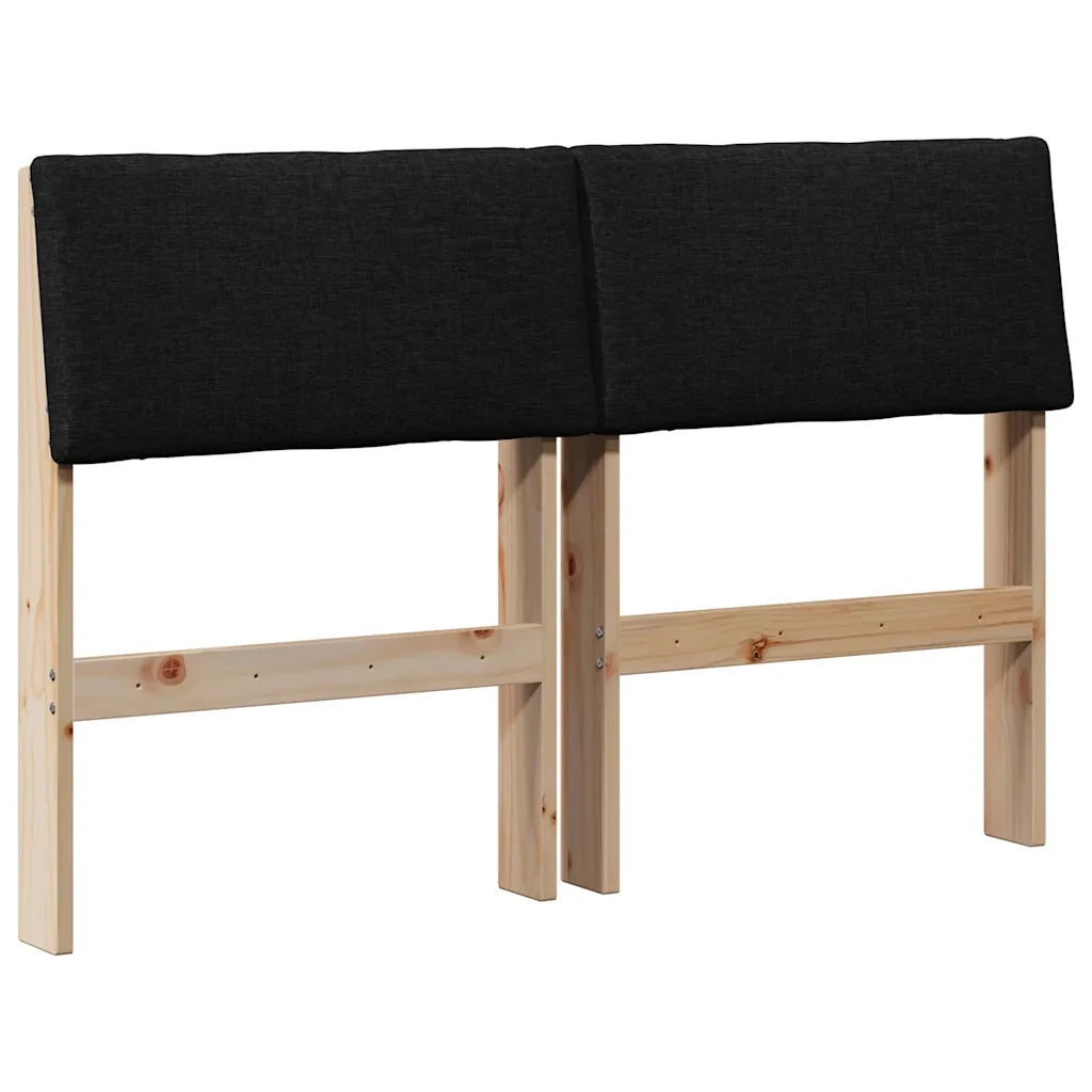 Testiera imbottita-Testiera con Cuscini-Testata Nero 120 cm Pino massello 373406