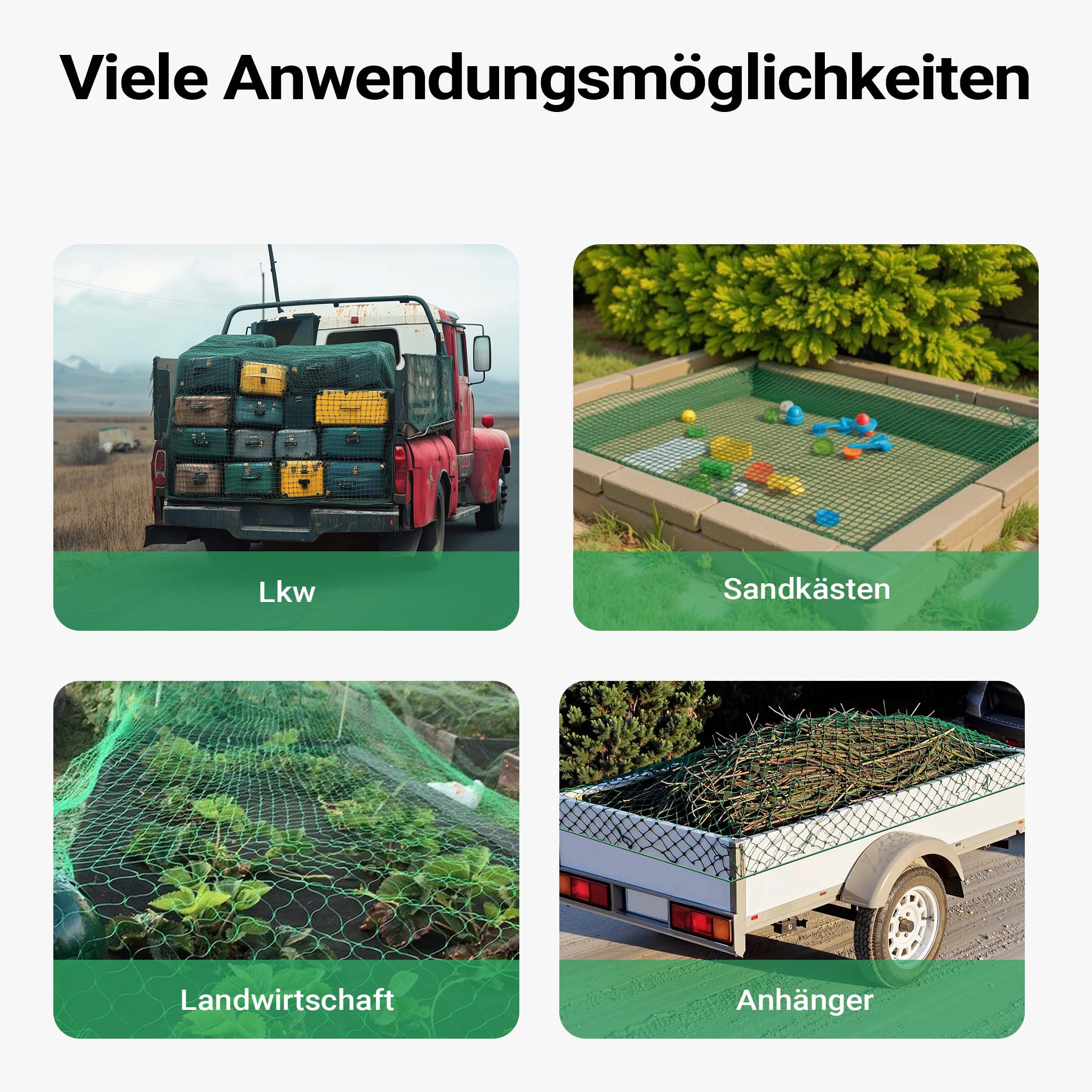 Rete ferma carico per trasporto su rimorchio 5 x 3 m maglie 45x45 mm Rete di sicurezza