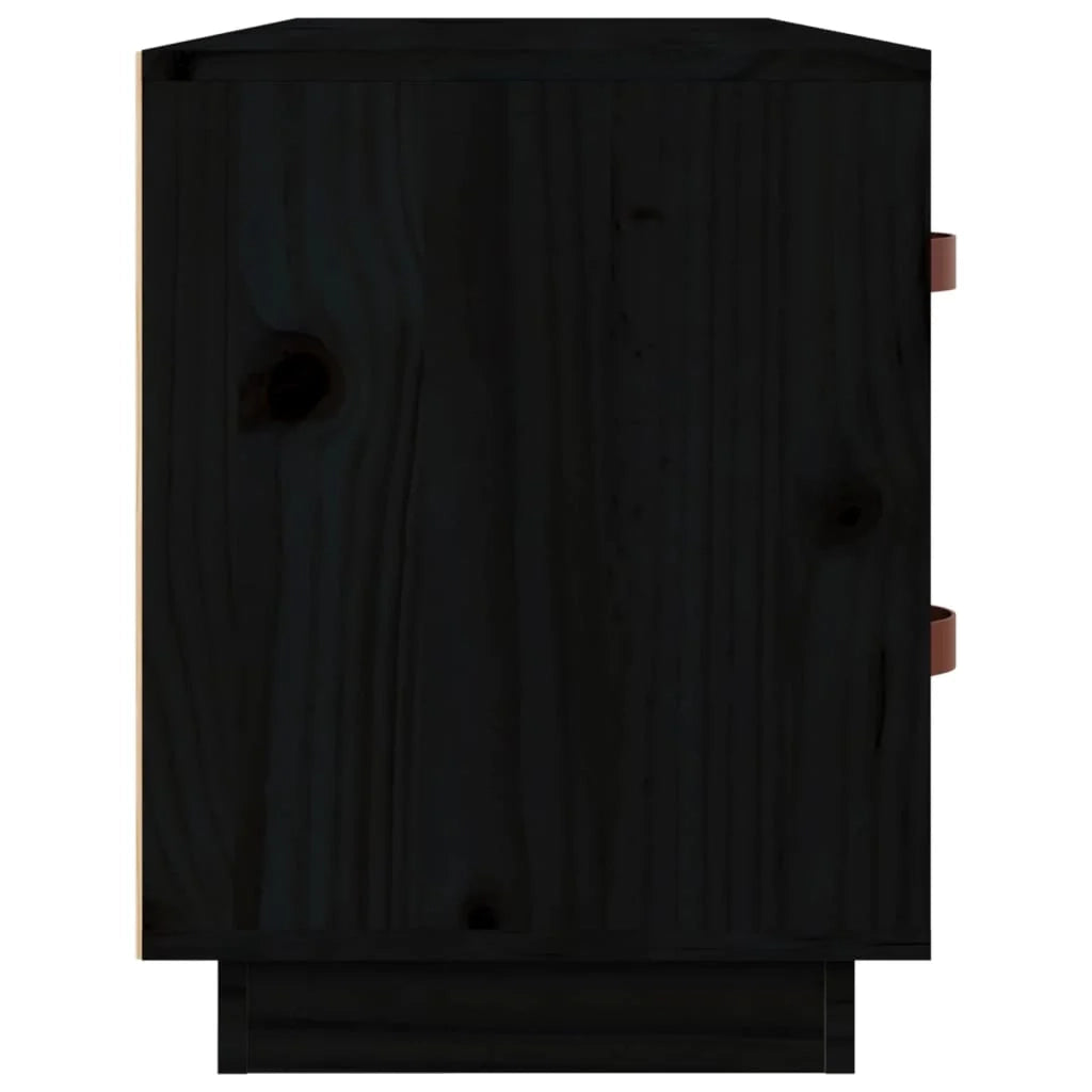 Panca portascarpe/stivali cassettiera scaffale mobiletto portaoggetti per ingresso 100 x 34 x 45 cm legno di pino massello nero 02_0022980
