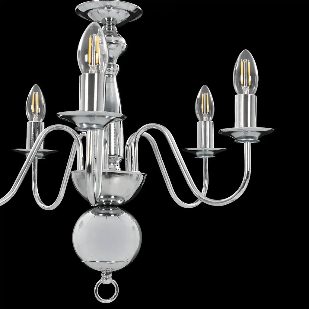 Lampadario Argento 5 Lampadine Attacco E14 CFW6744996