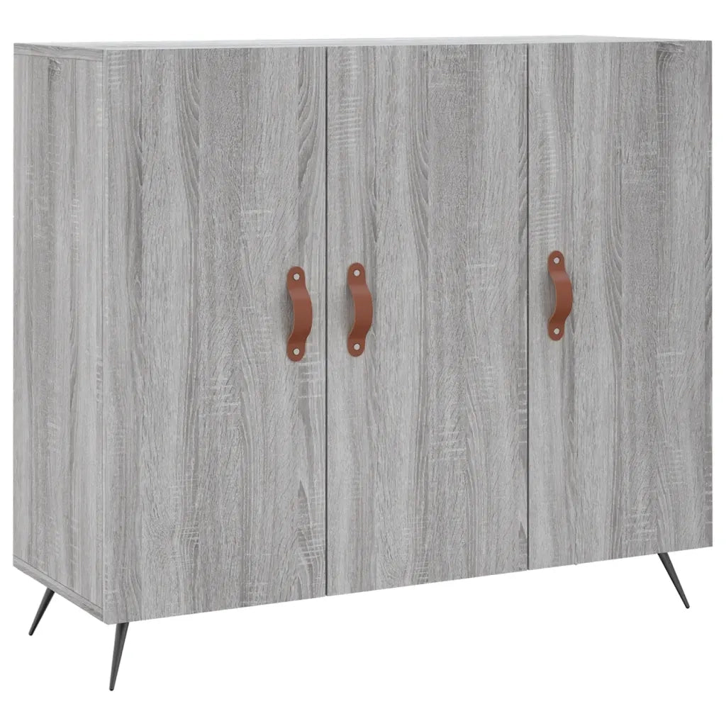 Credenza Grigio Sonoma 90x34x80 cm in Legno Multistrato 828082