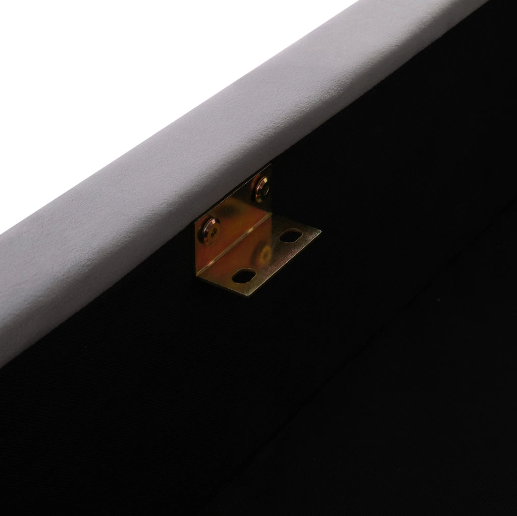 Letto imbottito 180x200 cm grigio con contenitore idraulico, luce LED USB