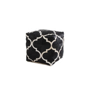 Pouf Eclipse 300 in pelle nera 45x45 cm