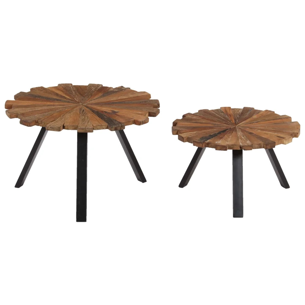 Tavolini da Salotto 2 pz in Legno Massello di Recupero 247933