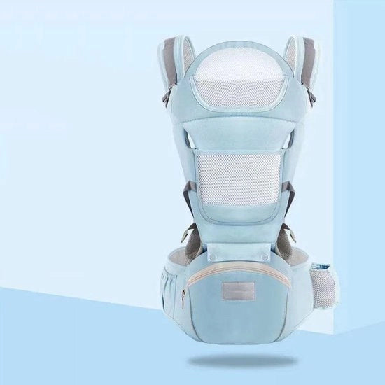 Borsa da passeggio per bambini, 6 in 1 borsa da passeggio per bambini, con seduta per l'anca, supporto lombare, ergonomico, regolabile e rimovibile borsa da passeggio per bambini per shopping, passeggiate - blu - 50cm