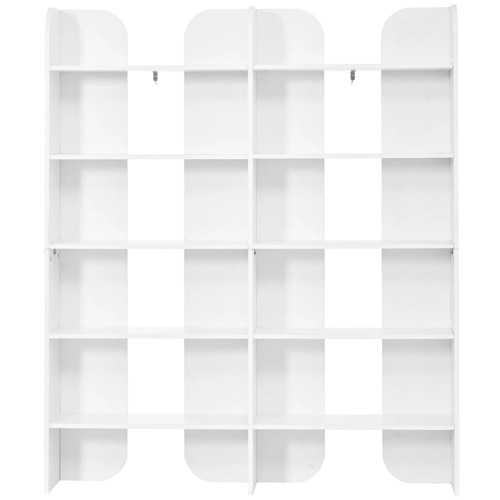 Libreria con 5 ripiani e vani centrali - per soggiorno - in truciolare - 135×25×160 cm - bianco
