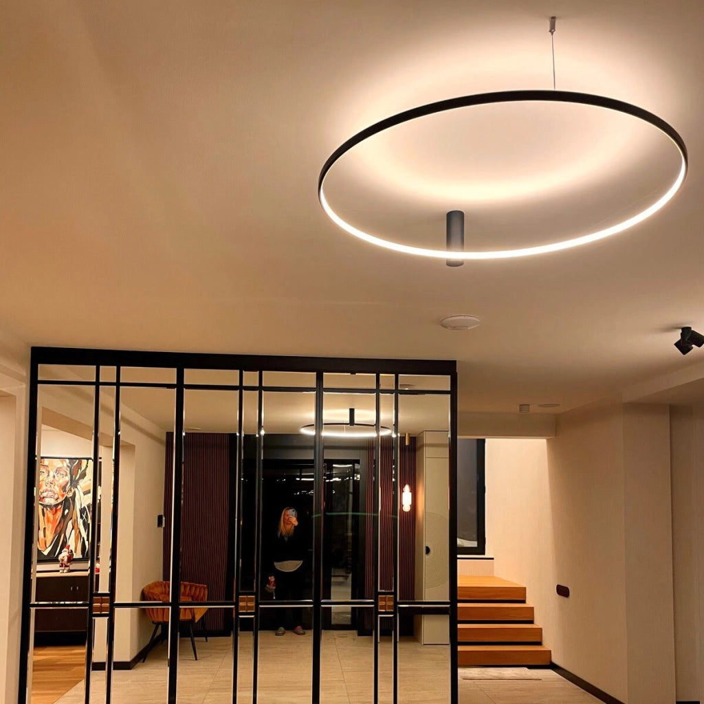 Plafoniera LED Ring CCT 50W Ø90cm nera Light Prestige